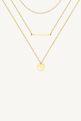 Linea Duo Layered Necklace – 18K Gold Plated Stainless Steel