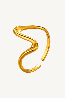 Sorella Wave Ring – 18K Gold Plated Stainless Steel