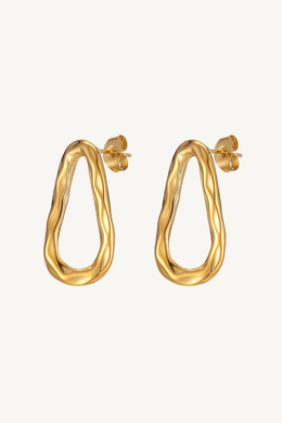 VÉRA Sculpted Stud Earrings – 18K Gold Plated Stainless Steel